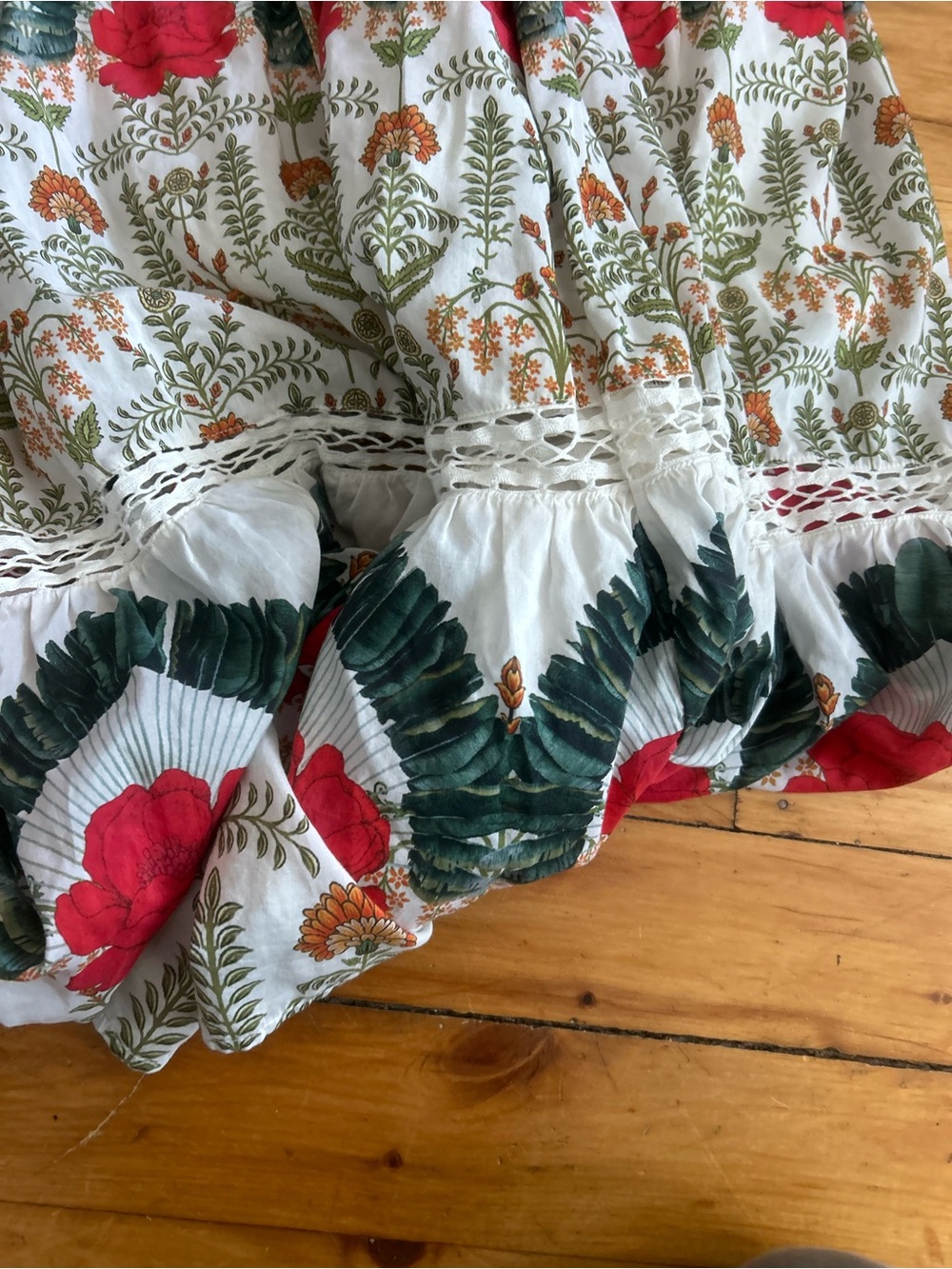 Anthropologie Button Down Eleanora Maxi Shirt Dress Botanical Motif silk medium - Picture 5 of 11
